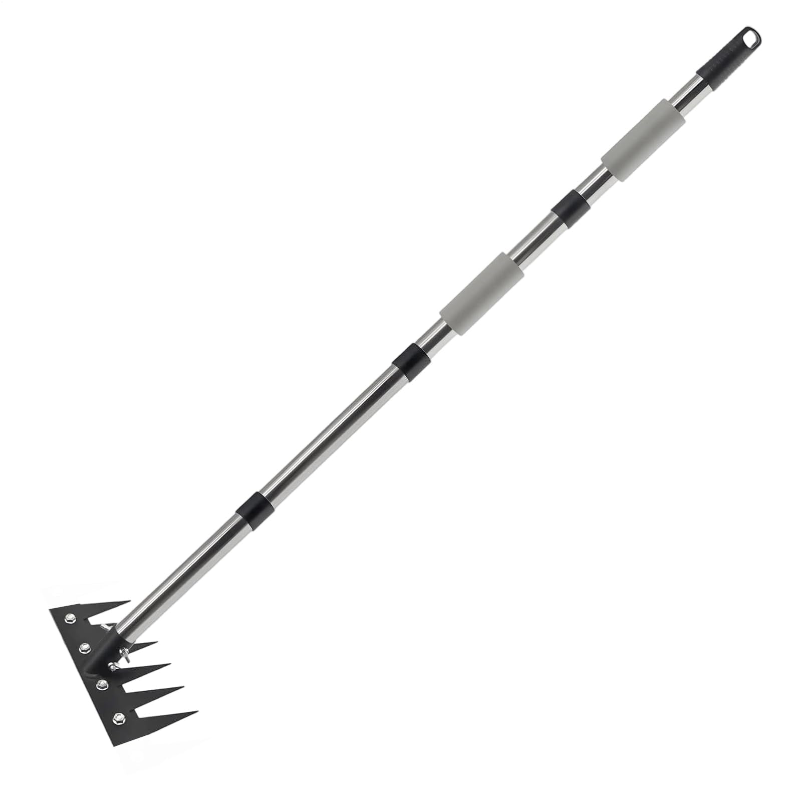 Unkrautstecher mit langem Stiel (160 cm), 2-in-1-Handgerät zum Ausreißen, Auflockern des Bodens und Entfernen von Kiefernnadeln im Garten