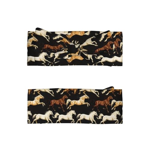 Running Horse Print Baby Girl Bows Headbands Baby Girls Newborn Headbands Infant Toddlers 0-6 Months2