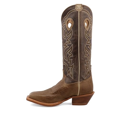 Twisted X Men's 16" Buckaroo, Wide Square Toe, Crazy Horse Taupe & Crazy Horse Taupe, 9.5 EE2