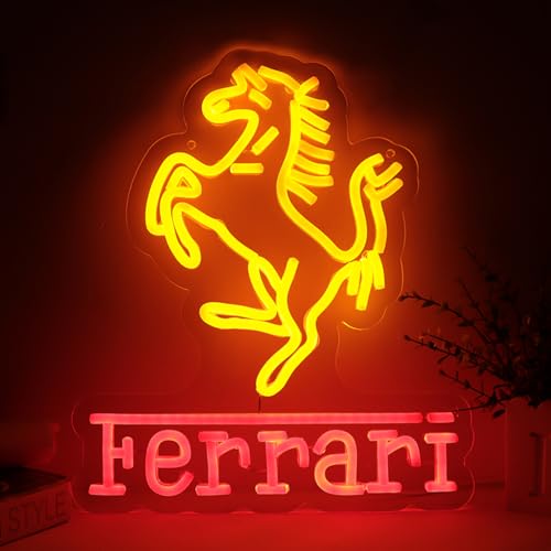 Image of WonderfulLife Car Logo Neon Sign for Garage Decor,Led Signs for Bar Man Cave Wall Decor,Bright Light of Automotive Supplies Store Display,Easy Hanging