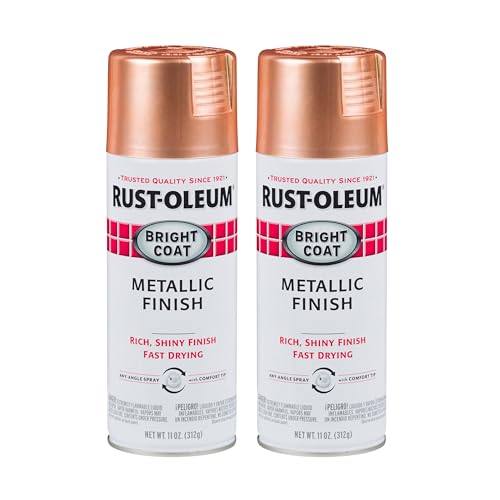 Rust-Oleum 314417 Stops Rust Bright Coat Metallic Spray Paint 11 oz Copper 2 Pack