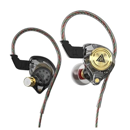 Yeabomy Wired Gaming Earbuds, Ak3file in Ear Monitors, Deep Bass Sound Wired Earbuds, HiFi in Ear Headphones with 1DD 10mm Dynamic Driver, IEM for Music Gaming Video Calling (Black)
