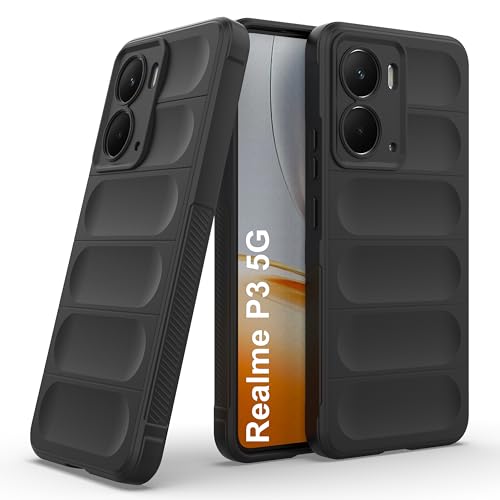 Image of amazon basics Back Case Cover for Realme P3 5G | Compatible for Realme P3 5G Back Cover | Liquid Silicon Magic Case with Camera Protection | Black