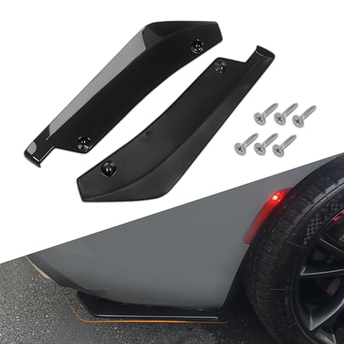 HQRNYP 2PCS Car Rear Bumper Diffuser Spoilers, Front Bumper Guard, Anti-Collision Body Parts & Trim for Diffuser Splitter, Car Accessories Side Fin Fenders Skirt Protector Universal for Most Vehicles