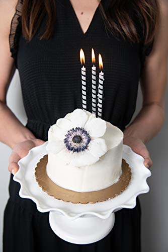 Image of Papyrus Birthday Candles, White and Black Stripe and Gold (24-Count)