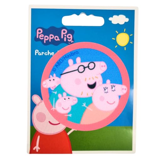 COMERCIAL MERCERA, Parches de Ropa Termoadhesivos, Peppa Pig, Parche para Camisetas, Gorras, Mochilas Escolares, Impreso, 100% Poliéster (Fmilia Pig)