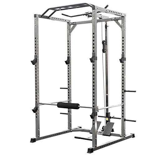 Valor Fitness BD-41 Heavy Duty Power Rack w/Multi-Grip Chin-Up Bar & LAT Pull Attachment