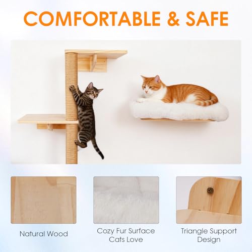 Sistema de estantes para gatos 6 en 1 blanco miniatura 5