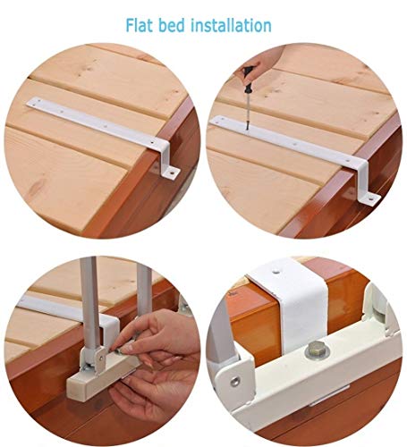 Barrière de lit médicale 101x40cm avec protège-mains rabattables pour une stabilité maximale - 5