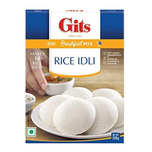 Image of Gits Instant Rice Idli Breakfast Mix, Pure Veg, Authentic South Indian Breakfast Recipe, 800g (Pack of 4 X 200g Each)