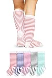 FARBVIELFALT: Jede Lieferung besteht aus 5 Paar Socken in verschiedenen Farben, so dass du die Socken auf das Lieblingsoutfit deines Mädchen abstimmen kannst. Geeignet für Kinder im Alter von 12 bis 36 Monaten mit Schuhgröße 20-26.