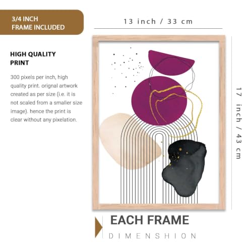 Image of kotart Painting for Wall Decoration - Modern Art Wall Decor Framed Painting for Living Room Bedroom - Framed Wall Posters /Paintings with Frame Set of 3 (Art 3, 13x17 inch)
