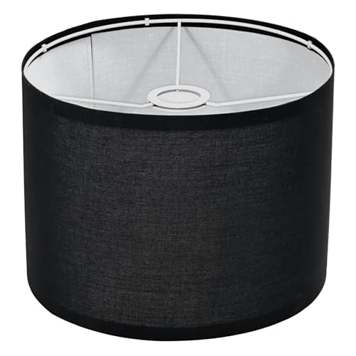 LUMIPAP Black Lamp Shades,11.81"Top x 11.81"Bottom x 7.87"High Fabric Lamp