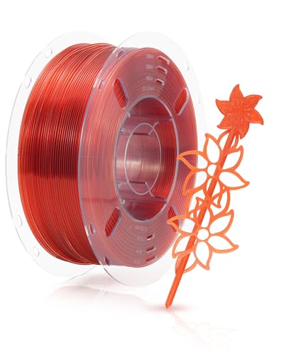 ⚡ FilaBees Transparent Filament Clear PETG 1.75mm,Rapid PETG High Toughness 3D Printer Filament for Fast & High Precision Printing,Odorless Better Flow 3D Printing Filament,Orange 1kg(2.2lbs)