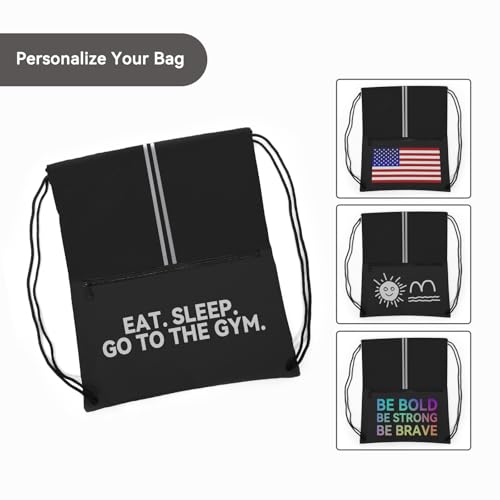 Image of Black Drawstring Backpack and Ocean Blue Drawstring Backpack Bundle