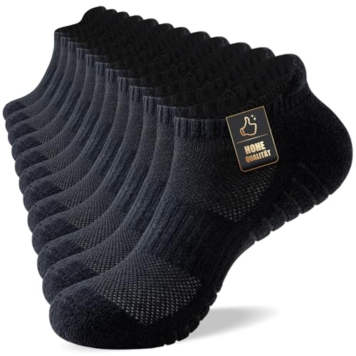 SockWaddles Sneaker Socken Herren Damen, Sportsocken mit Gepolstert，Sneakersocken Atmungsaktive Baumwolle Kurze Laufsocken 35-38 39-42 43-46 47-50, Unisex, 6 Paar