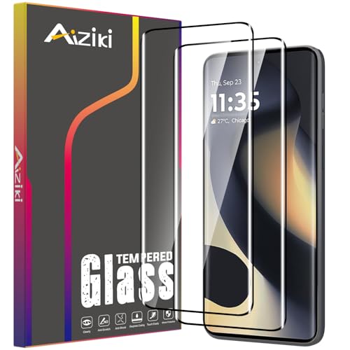 Aiziki 2-Pack Tempered Glass for Moto Edge 2024 Screen Protector 3D Full Coverage [Case Friendly & Ultra Resistant] Scratch-Proof Bubble Free Film for Motorola Edge 2024 Easy Installation