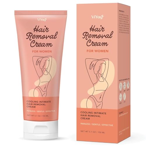 Hair Removal Cream for Men - Painless Depilatory Cream for Manscaping Unwanted Coarse Hair - Suitable for All Skin Types and Sensitive - Infused with Aloe Vera and Vitamin E - 4.2 Fl Oz