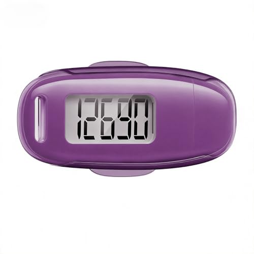 Image of 3D Pedometer for Walking, Simple Walking Step Counter with Removable Clip and Strap, USB Rechargeable Step Tracker with Backlight, Accurate Step Counter for Men Women Seniors - Purple