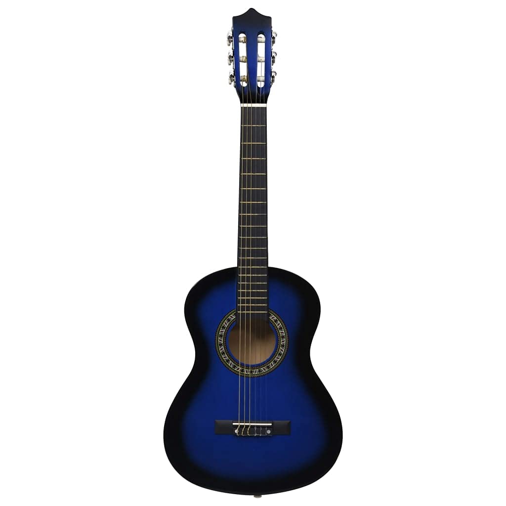 Klassische Gitarre Für Kinder Und Amateure Blau 1/2 34" Klassische Gitarre Kinder Gitarre Holz Kinder Klassische Gitarre Erwachsene Gitarre Anfänger 32.5x7.7x87.5cm