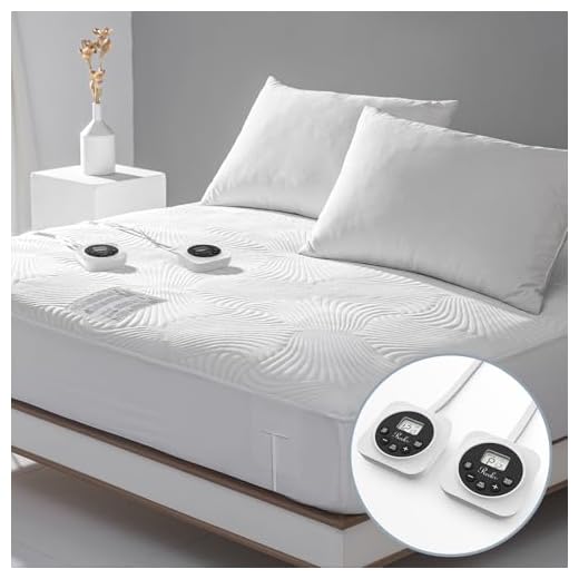 Queen Size Zoned Electric Heated Mattress Pad Dual Control,Heating Blanket with Timer,Adjustable 1-12 Hours Auto Shut Off,10 Heat Setting