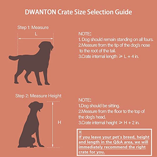DWANTON Dog Crate Furniture with Cushion, Wooden Kennel Table with Double Doors, Indoor Dog House, Small/Medium/Large/Extra Large Size, 27.2" L, Dark Gray - Image 8