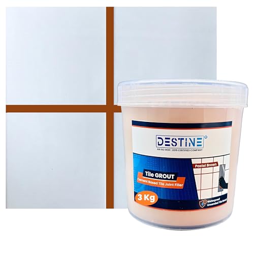Image of DESTINE Tile Grout (16 COLOURS) (ALL PACKS: 100 Gm, 400 Gm, 800 Gm, 1 Kg, 3 Kg, 5 Kg), Waterproof, Cement Based Tile Joint Filler, Crack Filler, Tiles Gap Filler, Tile Grout (3 Kg, Pastel Brown)