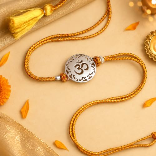 Image of Omkar Silver Plated Brass Blessed Rakhi