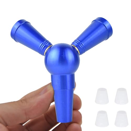 Hookah Hose Adapter Splitter 1 to 2 Hose Connector with 4 Extra Grommets Metal Hookah Accessories(Blue)