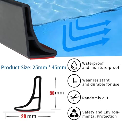 Image of URBANMONK 3-Meter Self Adhesive Water Stopper for Bathroom | Water Stopper for Kitchen Slab with Glue Stick | Bathroom Water Stopper Flexible Silicone Water Blocking Strip