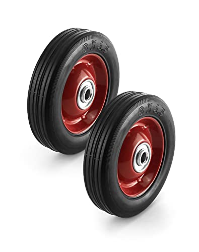 QWORK 2 Pack 6" x 1.5",1/2" Axle, Premium Rubber Wheel with Ball Bearing, Hand Truck Wheel, Capacity up to 132 lbs by QWORK - Used condition - Image 2