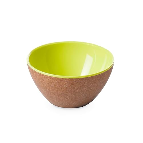 OMADA Design - Ciotolina per Dolci da 0,3 lt - Contenitore in plastica e Legno - Durevole e infrangibile - Made in Italy - Linea Ecoliving - Verde Acido