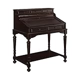 10-Drawer Secretary Desk Warm Brown