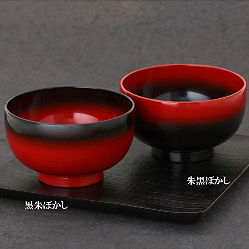 Amazon.co.jp: 輪島塗 汁椀〔縦6×横11.6（cm）、黒朱ぼかし・朱黒