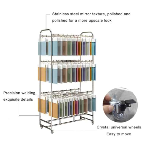 Estante ajustable para telas y mostrador de muestras textil 5