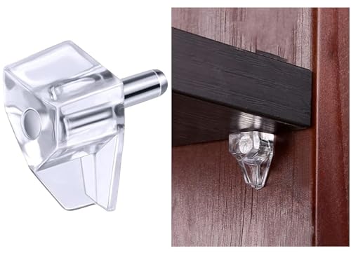 Regalstütze, 5 mm, robust, transparent, Regalheringe für Schrank, Möbel, Schrank, Kleiderschrank, Bücherregale, transparent, 100 Stück