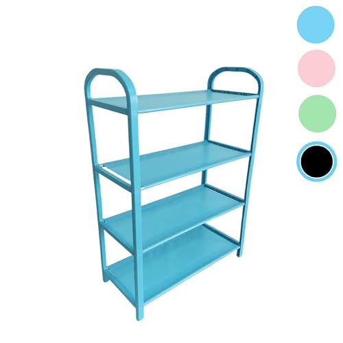 Sapateira Prateleira Multiuso Armário Organizador 4 Andares Com Forro 58cm X 40cm (Azul)