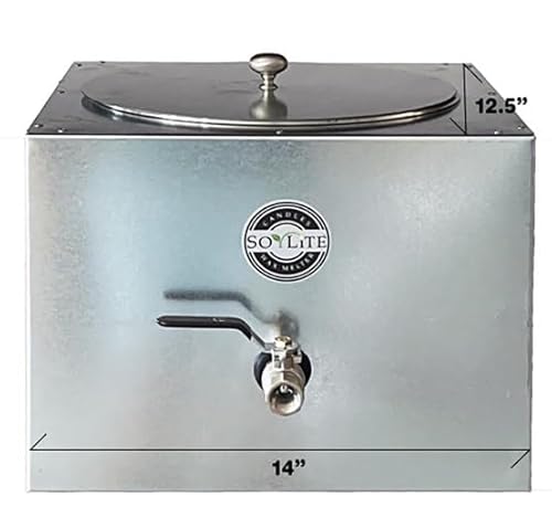 Wax Melter for Candle Making, Stainless Steel Tank for Wax Melting 3.25 Gallon Capacity Or Roughly 27 Lbs of Melted Wax, This Professional Melter for Any Candle Making Business! Made in USA