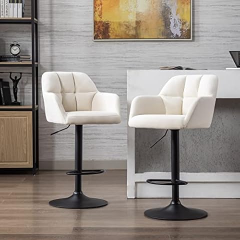 Wahson Barhocker 2er Set, Barstuhl aus Samt Cover