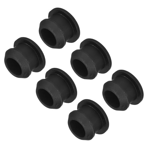 Image of MECCANIXITY Silicone Snap in Locking Hole Plugs,Rubber Panel Seal Cover Flush Type Panel Round for Kitchen Rubber Bulkheads Waterproof Sealing Plugs 10.5mm /0.41 Inch Diameter Black,Pack of 6