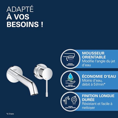 GROHE Essence mitigeur lavabo avec commande fluide et économie d'eau intégrée - 5