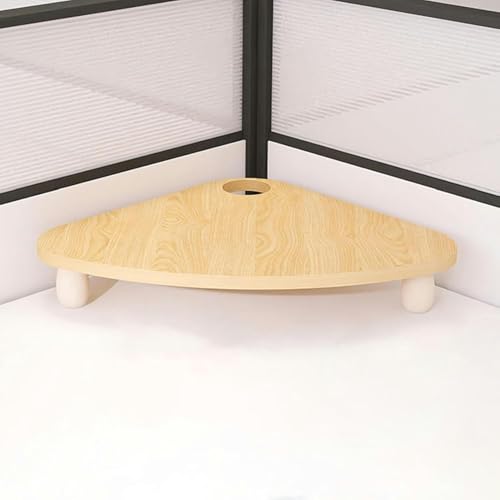Generisch Soporte de monitor de esquina triangular con orificio para cable, soporte para monitor de ordenador para la oficina en casa, ahorro de espacio, accesorios para organizar monitores blanco