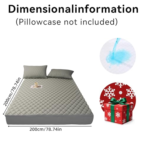 Cubierta mate de color sólido suave para protector de cama acolchado 3