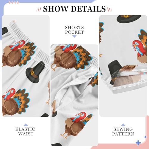 ZZXXB Turkey with Hat Boys Long Pants Soft Trousers Elastic Waist Kids Lounge Bottoms with Pockets S-XL4