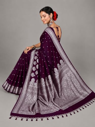 Image of Women's Glory Banarasi Satin Silk With Embroidered Design.