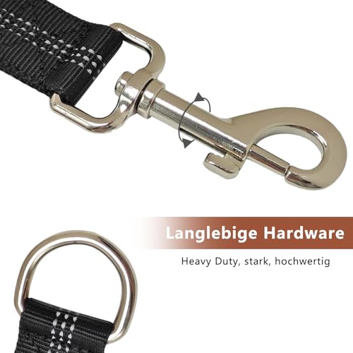 Yuiturt Ruckdämpfer für Hunde Leine (2.5 * 42cm), Bungee Leine Hund, Elastische Hundeleine, Ruckdämpfer Hund, Elastische Hundeleine Nylon-Kurzleine Perfekte Dämpfung beim Fahrrad für Hunde ab Mittler