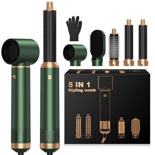 Image of 5 in 1 Upgrade Hair Dryer Brush Set Blow Dryer Brush, Negative Ion Air Styler Curling Wrap Air Curler, Hot Air Brush Curling Iron Hair Styling Tools As A Gift for Straight /Curl /Dry /Smooth