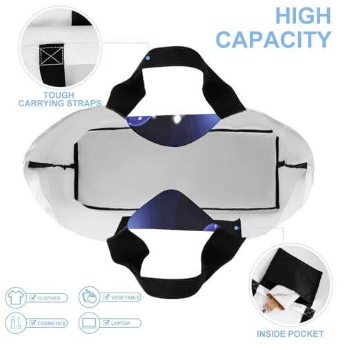 Women's Multi-Functional Shopping Bag，Beauty Butterfly Printing Messenger Bag Shoulder Bag for Travel, Work, Shopping & Parties with Inner Pocket, Grocery Bag Lightweight & Water-Resistant4