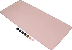 MousePad DeskPad em Couro Ecologico 70x30cm + Porta-Copos (Rosa)