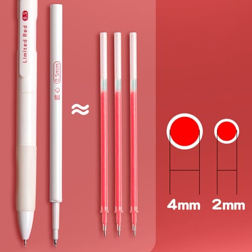 Set de 6 bolígrafos retráctiles de punta fina rojo miniatura 5